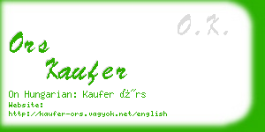 ors kaufer business card